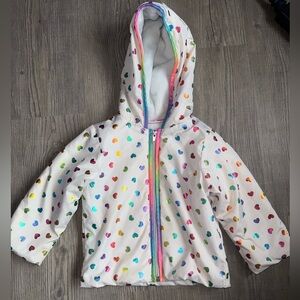 Penelope Mack LTD Colorful Heart Patterned Hooded Jacket 18 Month